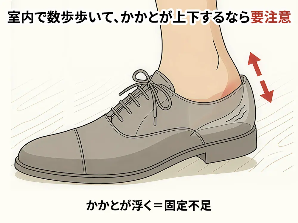 かかとが浮かないか？