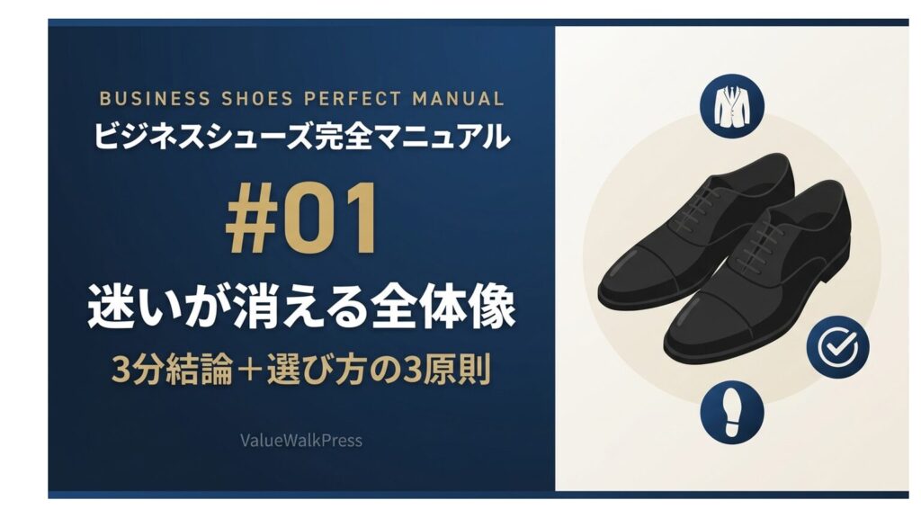 ビジネスシューズ選びで迷いが消える全体像｜3分結論＋選び方の3原則