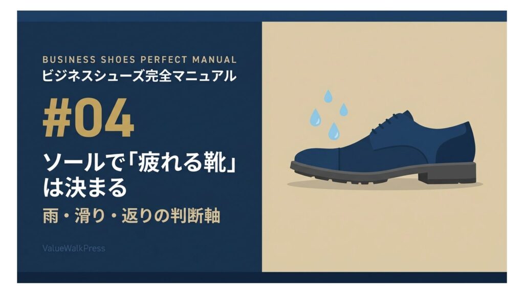 ソールで「疲れる靴」は決まる｜雨・滑り・返りの判断軸