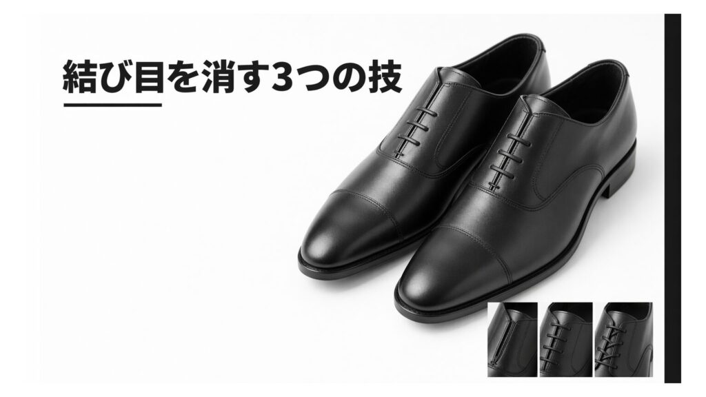 ビジネスシューズの靴紐の結び目を隠す3つの方法｜痛い・ほどける対策も