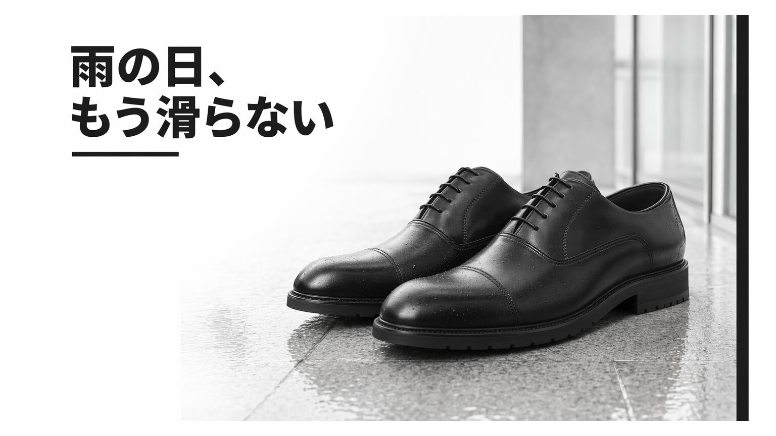 雨の日のビジネスシューズ、もう迷わない｜“濡れない・滑らない・浮かない”選び方